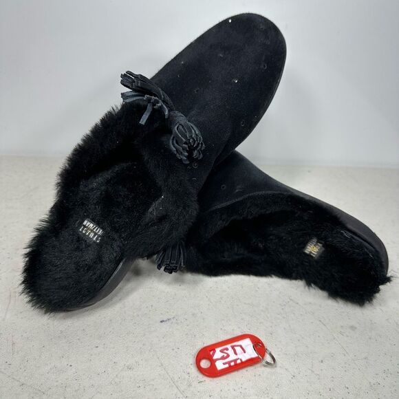 Stuart Weitzman Black Rhinestones Size 8 Slippers/ Mules - Picture 1 of 8